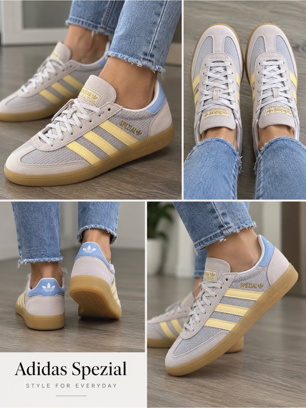 Adidas Handball Spezial Sneakers – Gray / Yellow / Blue – NWT Junior Us 7